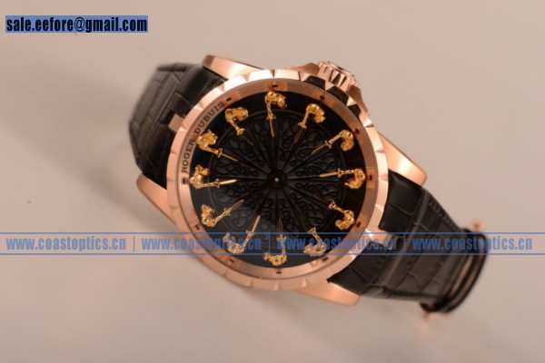 1:1 Clone Roger Dubuis Excalibur Knights of the Round Table II Watch Rose Gold RDDBEX0495RG - Click Image to Close
